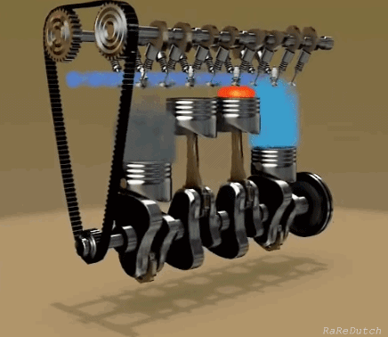 Four Stroke Engine - mechanical_gifs | Automotive engineering, Automotive  mechanic, Car mechanic